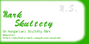 mark skultety business card